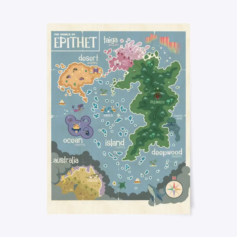 Epithet Erased TTRPG World Map